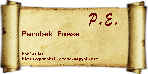 Parobek Emese névjegykártya